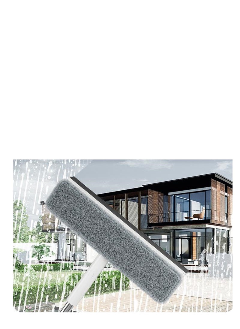 Golden - Telescopic Window Cleaning Kit,Window Squeegee 2-in-1 Cleaner with Microfiber Scrubber,Indoor and Outside Window Glass Washing Tools with Long Extendable Handle,2 Cleaning Cloths - Image 1