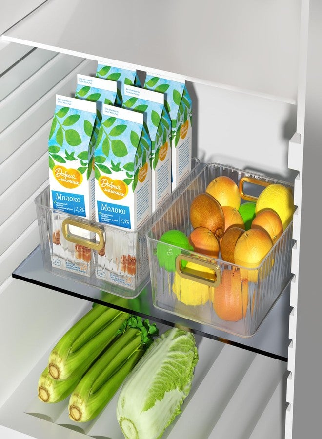 CadineUS 4-pack Clear Pantry Storage Bin Box, Plastic Organizer Bin for Fridge kitchen - Image 4