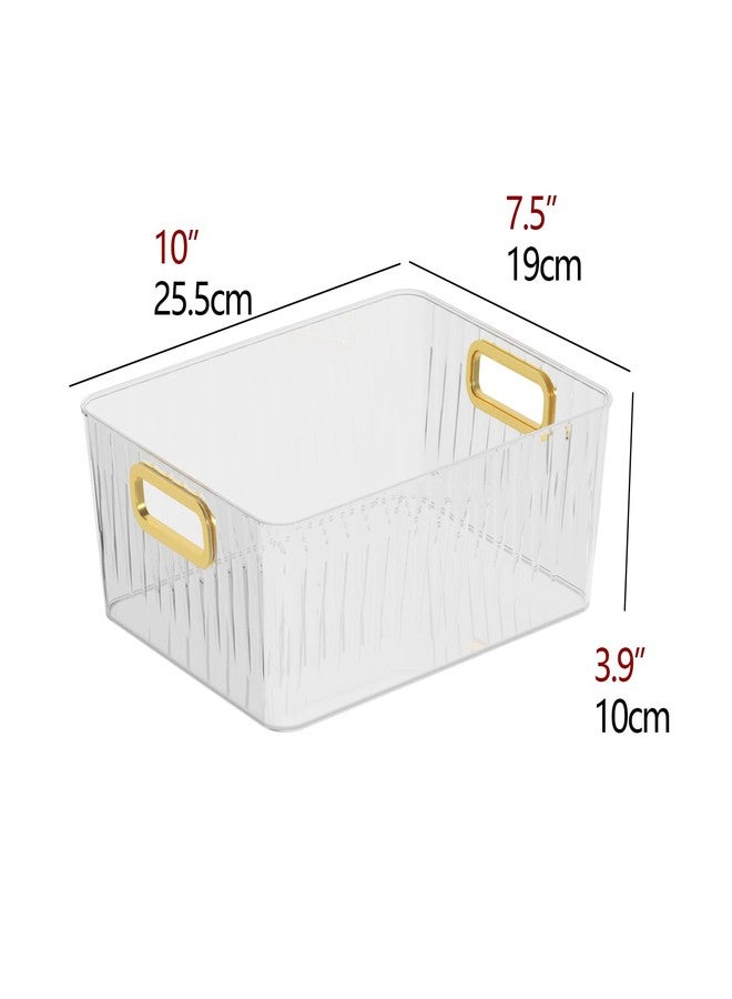 CadineUS 4-pack Clear Pantry Storage Bin Box, Plastic Organizer Bin for Fridge kitchen - Image 2
