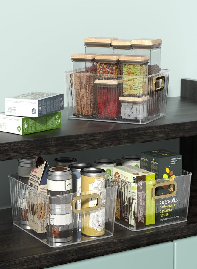 CadineUS 4-pack Clear Pantry Storage Bin Box, Plastic Organizer Bin for Fridge kitchen - Image 5