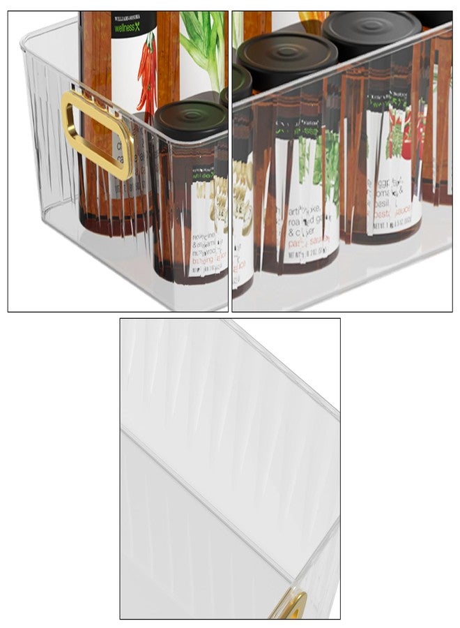 CadineUS 4-pack Clear Pantry Storage Bin Box, Plastic Organizer Bin for Fridge kitchen - Image 3