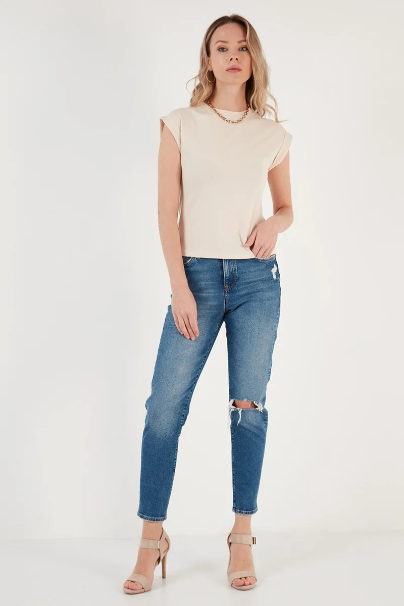 ليلا Crew Neck 100% Cotton Basic T Shirt Women's T Shirt 5864121