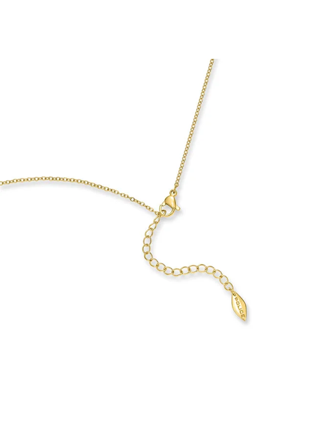 POLICE Birdy NecklaceHalf-Winged Mother-of-Pearl Butterfly with Sparkling Crystals, Gold-Plated, Luxe and Fearless Expression