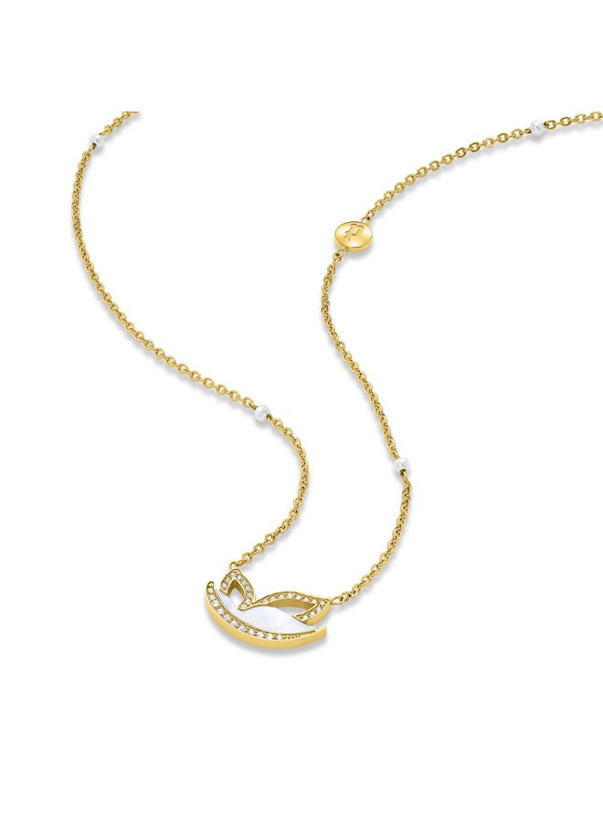 POLICE Birdy NecklaceHalf-Winged Mother-of-Pearl Butterfly with Sparkling Crystals, Gold-Plated, Luxe and Fearless Expression  - Image 2