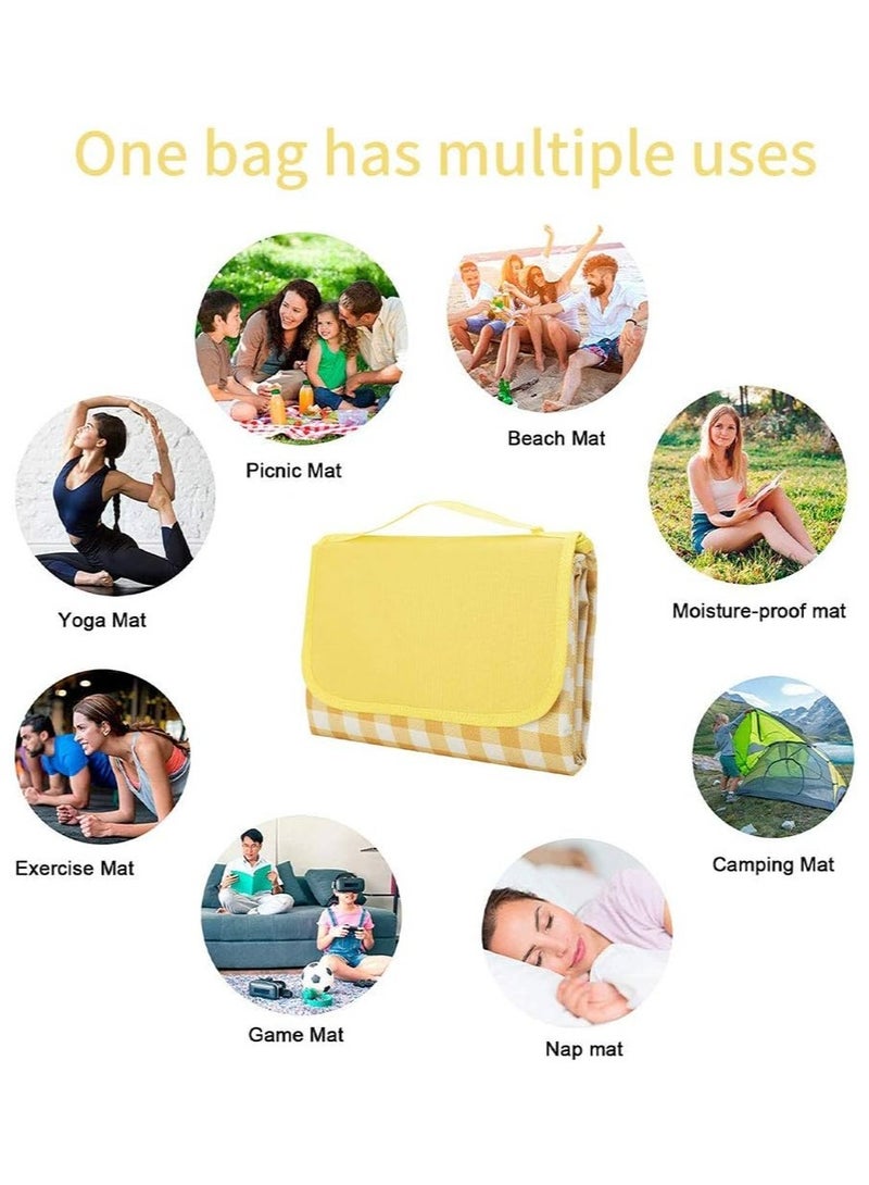 Generic Oxford Cloth Outdoor Picnic Mat Foldable Backpack Design Moisture-proof Garden Lawn Mat Beach Mat Tent Mat Camping Supplies (2M x 2M)  - Image 2