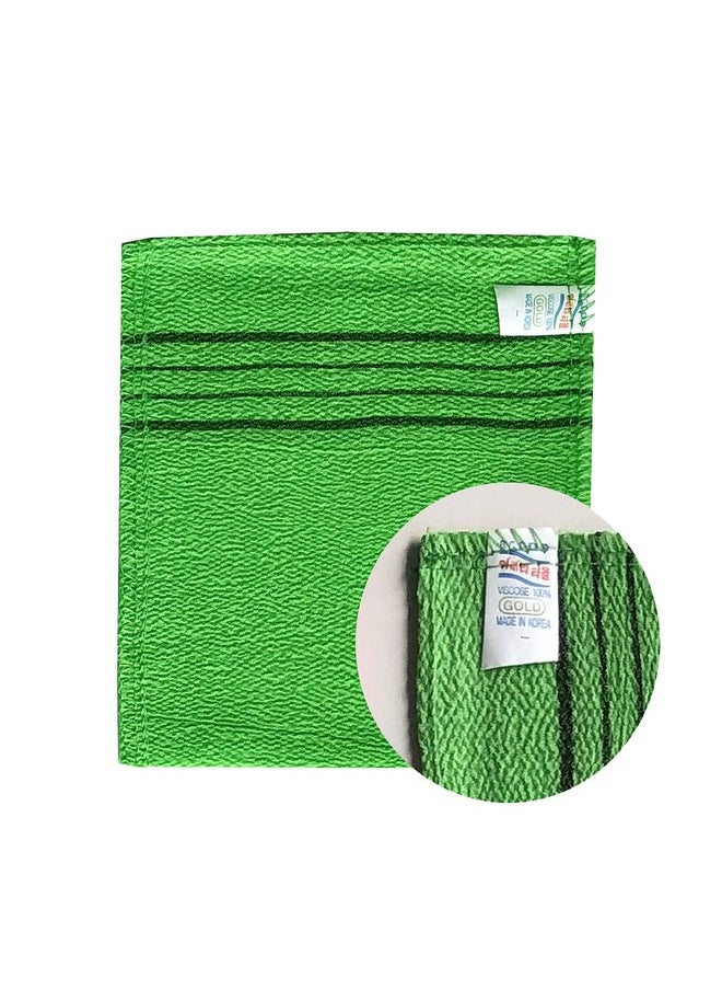 GOLDSANGSA - Korean Exfoliating Towel Washcloth Mitts 8Pcs(Green4,Yellow4)/Korean Italy Towel Skincare Exfoliating Scrub Bath Cloth Remove Dead Skin - Image 1