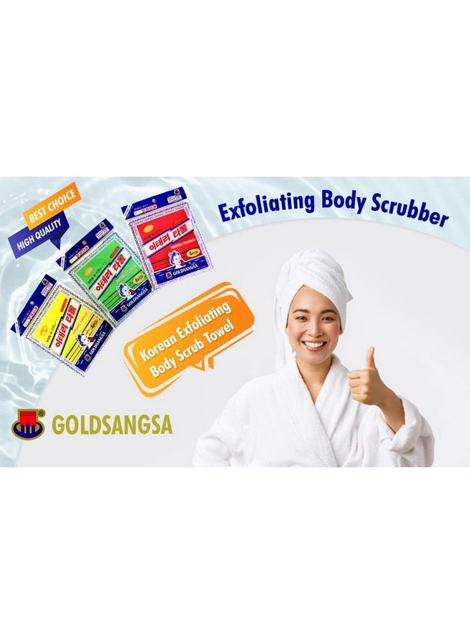 GOLDSANGSA - Korean Exfoliating Towel Washcloth Mitts 8Pcs(Green4,Yellow4)/Korean Italy Towel Skincare Exfoliating Scrub Bath Cloth Remove Dead Skin - Image 1