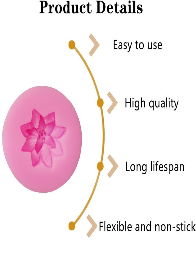 LEGACYCART 3D Lotus Fondant Mould Silicone Chrysanthemum and Orchid Flower Mold for DIY Cupcake Cake Topper Decoration Jelly Candle Chocolate Desserts Ice Cube Candy GumPaste Resin (Pack of 1) - Image 3