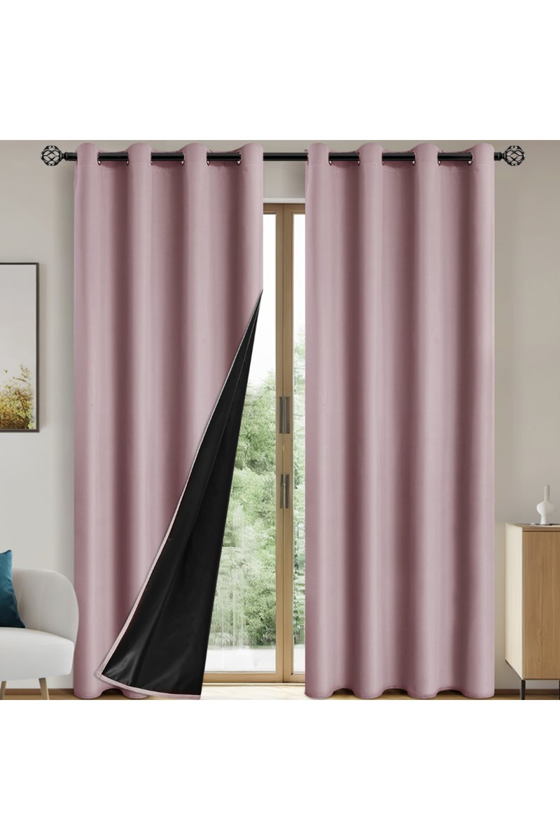 ستائر وردية اللون، مقاس 100×130 سم، بلون موحد، ذات حلقات معدنية، توفر تعتيمًا كاملًا بنسبة 100%، مع حلقات معدنية، لتوفير خصوصية تامة.