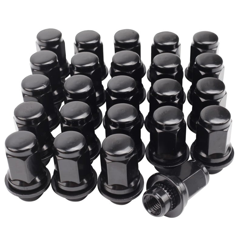 Mardarth Set of 24  12x1.5mm 1.87 Inch Length 13/16 Hex OEM Factory Mag Lug Nuts for Tacoma 4 Runner FJ Cruiser Matrix GX460 GX470 SR5 Pre-Runner TRD Off-Road Limited Black - Image 1