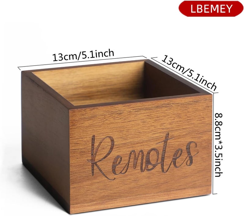 حامل جهاز التحكم عن بعد LBEMEY من خشب الأكاسيا، ومنظم التلفزيون للطاولة، وحامل مكتب مزرعة قديم (بني لـ 3+ أجهزة تحكم) - Image 2