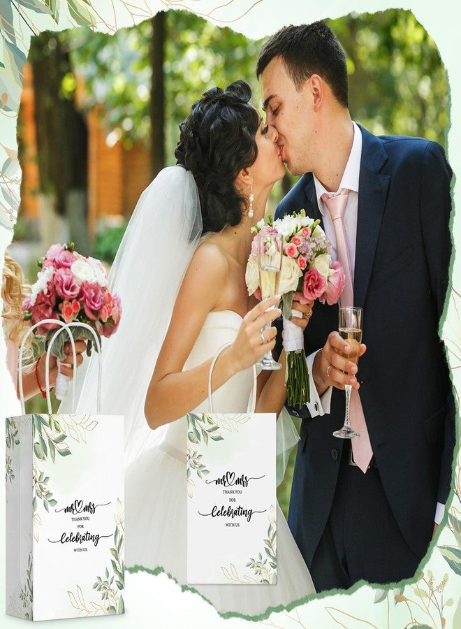 Cholemy 50 Pcs Wedding Welcome Gift Bags Bulk with Handles Thank You Kraft Paper Bags for Guests Wedding Birthday Bridal Shower Baby Shower Party Favors Supplies, 5.91 x 3.15 x 8.27 Inches - Image 5