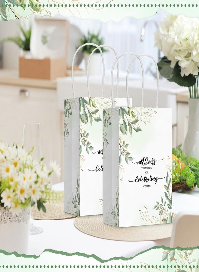 Cholemy 50 Pcs Wedding Welcome Gift Bags Bulk with Handles Thank You Kraft Paper Bags for Guests Wedding Birthday Bridal Shower Baby Shower Party Favors Supplies, 5.91 x 3.15 x 8.27 Inches - Image 3