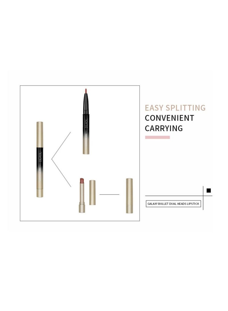 DEROL 2 in 1 Lip Liner & Lipstick Super Stay Matte Lip Pencil Set,Cosmetics Non-Stick Cup，Nude，Long Lasting Lip Liners Pencil Set For Women & Girls Waterproof,Extreme Finish Makeup, Neutral - Image 2