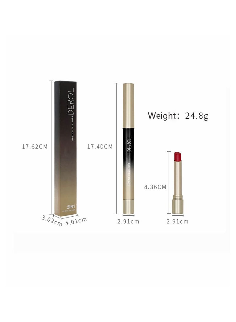 DEROL 2 in 1 Lip Liner & Lipstick Super Stay Matte Lip Pencil Set,Cosmetics Non-Stick Cup，Nude，Long Lasting Lip Liners Pencil Set For Women & Girls Waterproof,Extreme Finish Makeup, Neutral - Image 5