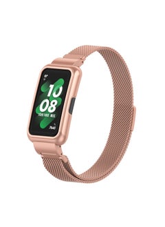 X-level Straps Compatible with Honor Band 6/Honor Band 7 Metal Integrated Case Strap, Magnetic Stainless Steel Mesh Replacement Strap Wristband Sport Band for Women Men  - Image 3