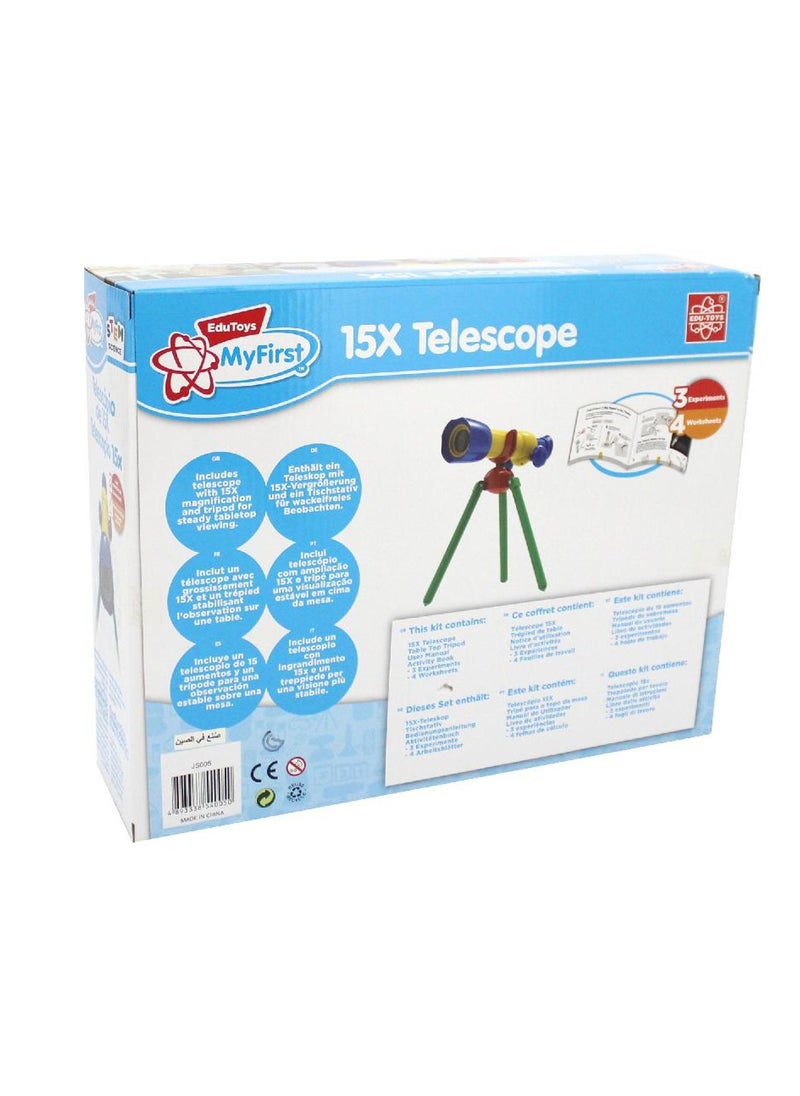 Edu Toys - My First Telescope 15X3 Years and Above Red Yellow - Image 1