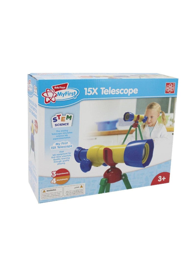 Edu Toys - My First Telescope 15X3 Years and Above Red Yellow - Image 1