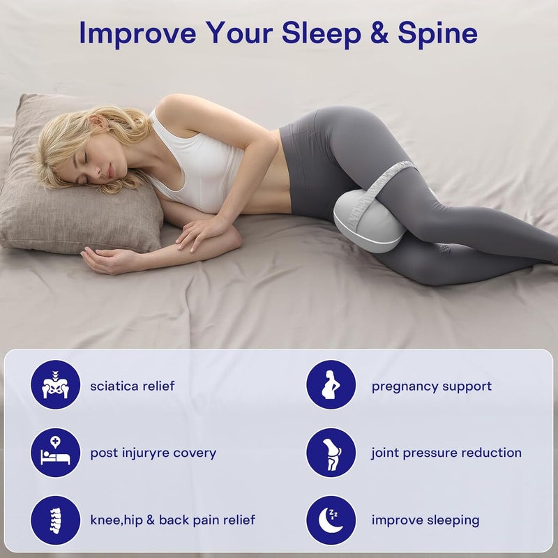 Forcanby Leg & Knee Pillow for Side Sleepers - Smooth Spine Alignment Pillow - Memory Foam Knee Pillows for Back Hip Pain, Spine Aligning, Sciatica, Surgery Recovery, Pregnancy - Image 3