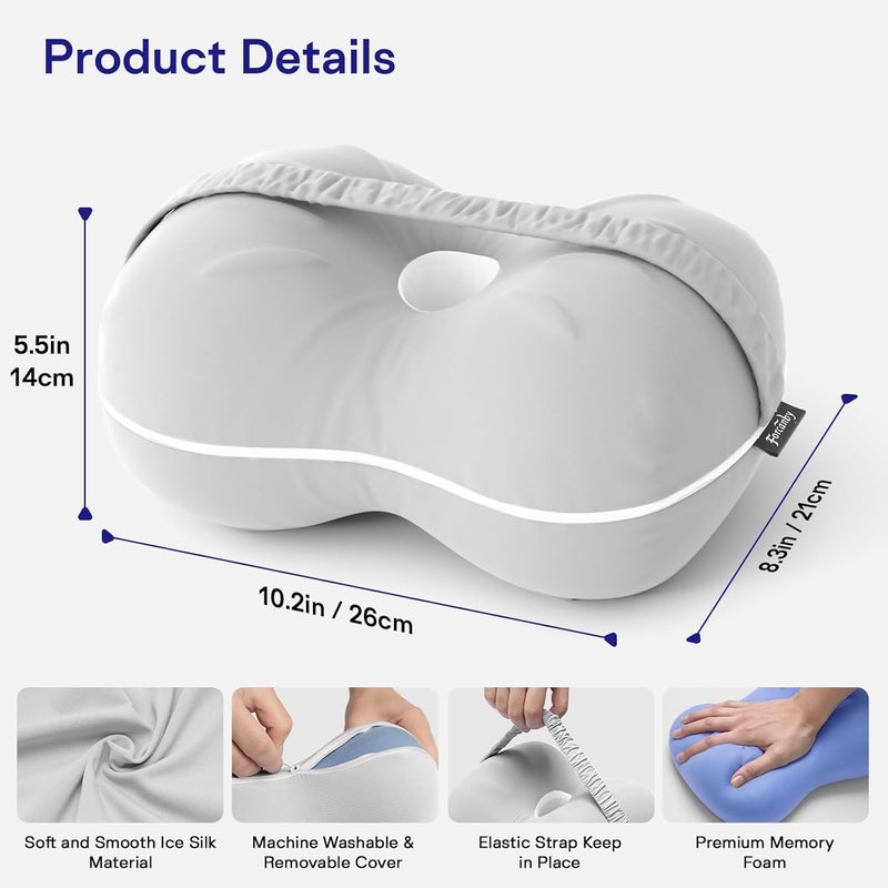 Forcanby Leg & Knee Pillow for Side Sleepers - Smooth Spine Alignment Pillow - Memory Foam Knee Pillows for Back Hip Pain, Spine Aligning, Sciatica, Surgery Recovery, Pregnancy - Image 2