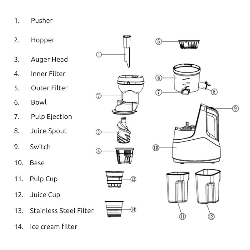 Kairos KAIROS FRESH SQUEEZE 500 COLD PRESS ELECTRIC JUICER  - Image 4