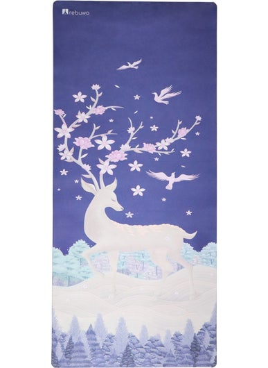 Rebuwo Non-Slip 5mm Suede Children Natural Rubber Yoga Mat Pilates Mat Purple 136 X 62 cm  - Image 2