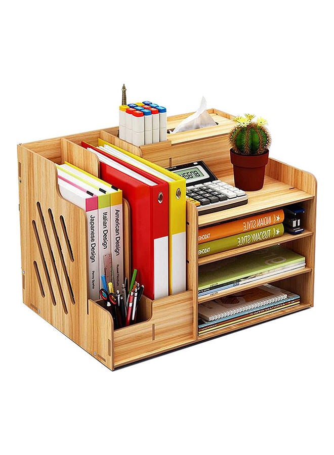 Wooden Desk Organizers and Storage Brown - Image 1