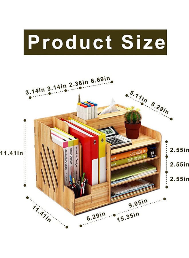 Wooden Desk Organizers and Storage Brown - Image 2