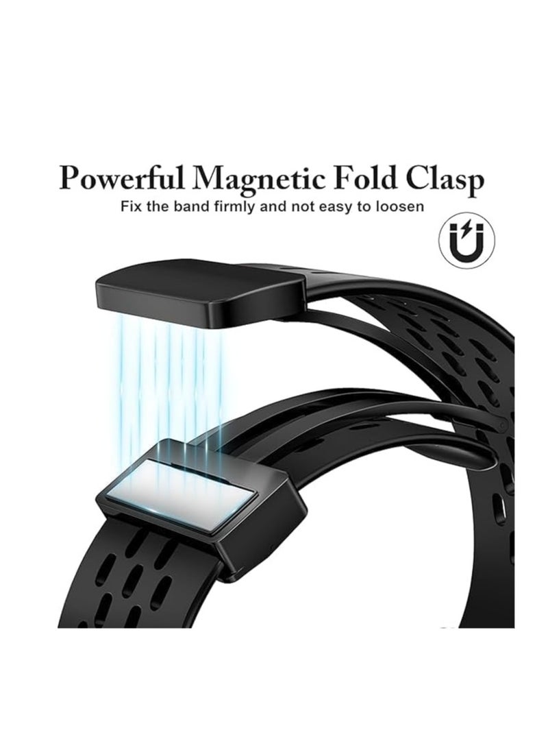 Silicone Band Compatible with Huawei Watch Fit 3 Strap, Soft Sport Replacement Wristband with Magnetic Buckle Compatible for Huawei Fit 3 Smartwatch Fitness Accessories - Image 3