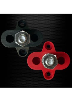 Excefore 5/16" Single Stud Battery Junction Posts, Bus Bar 12V 200A Battery Wire Power Distribution Terminal, Heavy Duty Ground Junction Block Power Distribution Studs Terminal Kit (Red and Black)  - Image 4