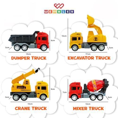Wembley Fire Truck Toy Set of 4 | Friction Powered Push & Go Fire Engine Vehicles with Tanker, Ladder, Pumper & Man Lifter | Fire Rescue Playset for Kids 2-5 Years - Image 2