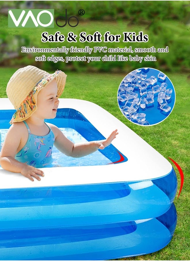 VAOdo Inflatable Pool with Electric Inflatable Pump, Thickened Family Swimming Pool for Toddlers for Kids and Adults, Outdoor, Garden, Backyard, Summer Water Party 201*150*50CM  - Image 4