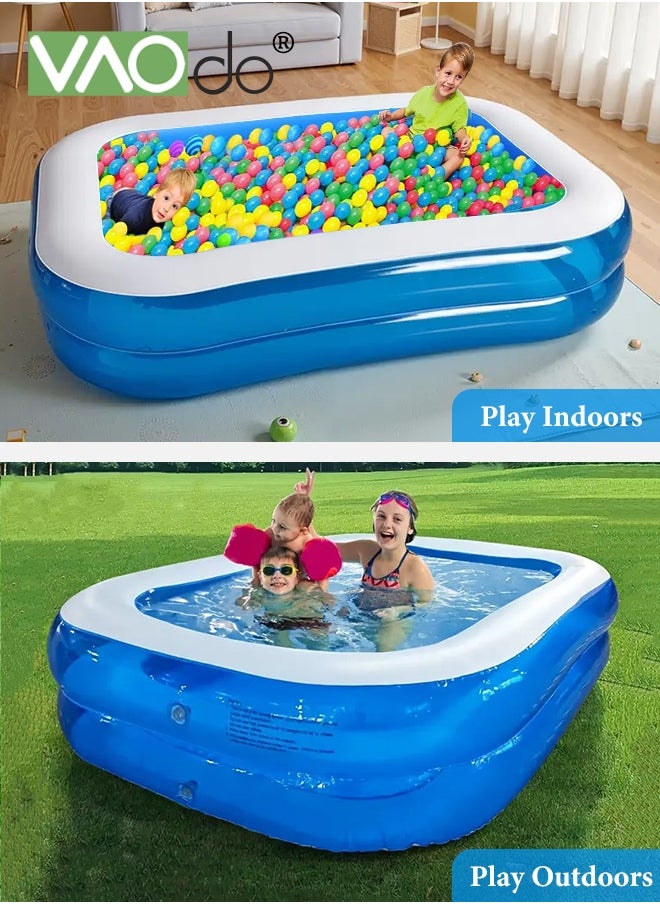 VAOdo Inflatable Pool with Electric Inflatable Pump, Thickened Family Swimming Pool for Toddlers for Kids and Adults, Outdoor, Garden, Backyard, Summer Water Party 201*150*50CM  - Image 5