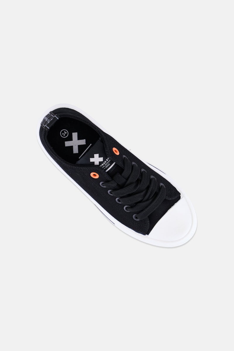 Xti Kids Boy Brand Logo Lace Up Casual Shoes, Black - Image 4