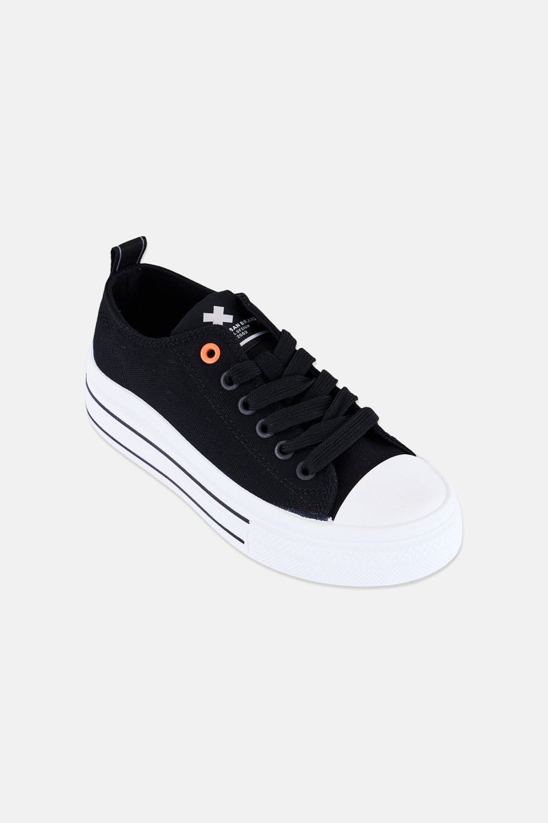 Xti Kids Boy Brand Logo Lace Up Casual Shoes, Black - Image 2