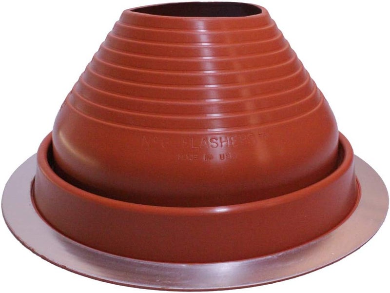 Flashers #6 Silicone High Temp Round Flexible Roof Jack Pipe Boot Metal Roofing Pipe Flashing (Pipe OD 5" to 9") - 100% Made in The USA - Image 1