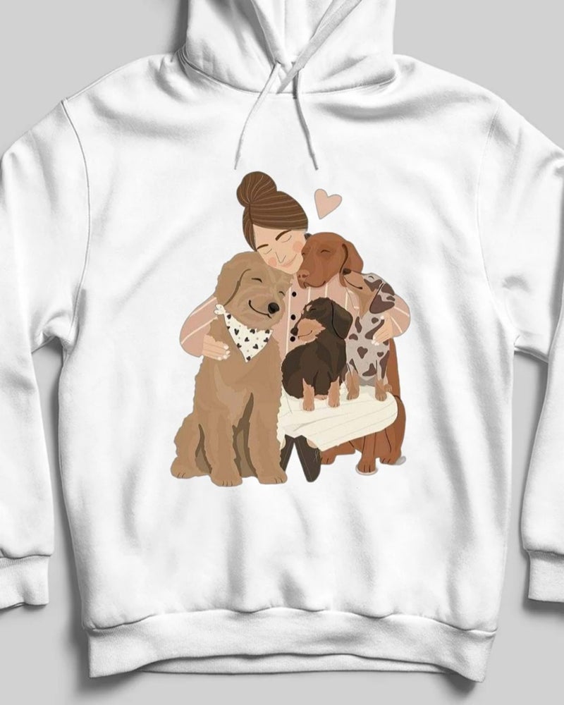 Hena Paw Hug Design Sweatshirt Red  - Image 3