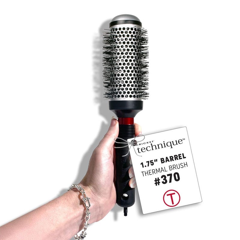 Cricket Technique Thermal Hair Brush #370 1.75â€ for Blow-Drying, Curling, and Styling â€“ Heat-Retaining Barrel with Anti-Static Tourmaline Bristles, Round Thermal Brush, Ideal for All Hair Types - Image 1