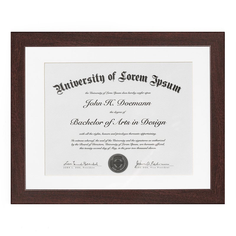 Americanflat 11x14 Diploma Frame with Shatter-Resistant Glass - Use as 8.5x11 Frame with Mat or Display 11x14 Documents Without Mat - Legacy Collection - Certificate Frames for Wall - Mahogany - Image 1