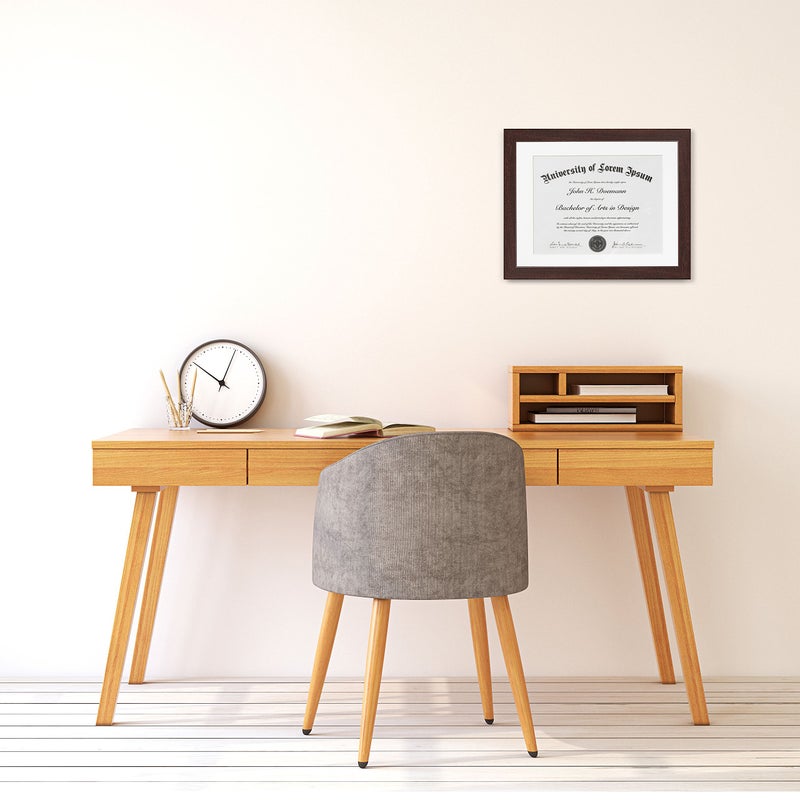 Americanflat 11x14 Diploma Frame with Shatter-Resistant Glass - Use as 8.5x11 Frame with Mat or Display 11x14 Documents Without Mat - Legacy Collection - Certificate Frames for Wall - Mahogany - Image 4