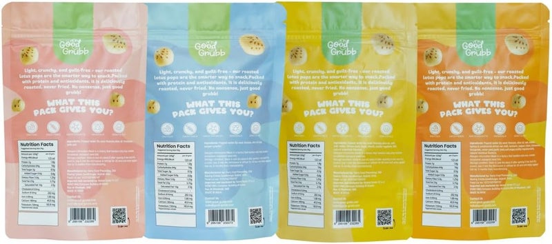 Good Grubb Popped Lotus Seeds Mixed Pack - Himalayan Salt, Salt & Pepper, Mild Cheddar, Peri Peri - Image 2