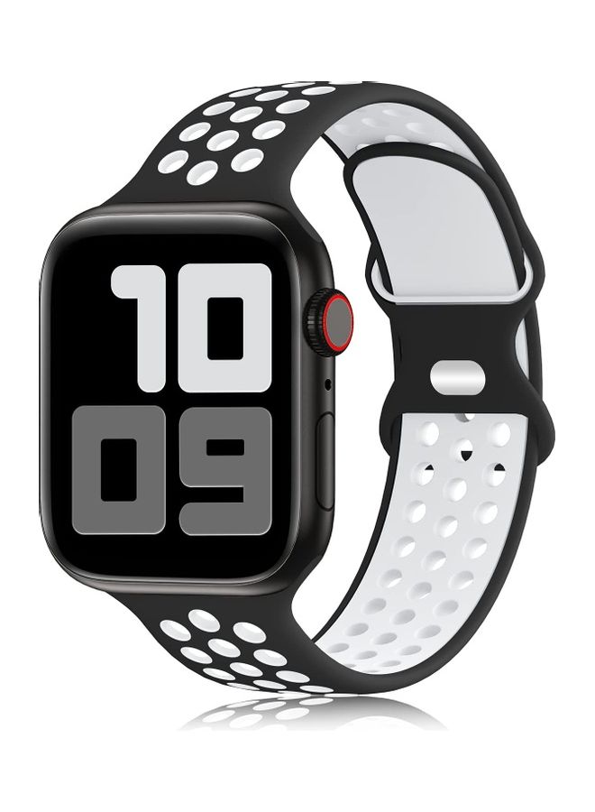 NIBEMINENT Replacement Band For Apple Watch 38/40 mm Black/White - Image 1