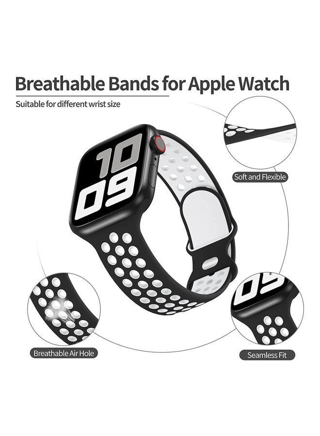 NIBEMINENT Replacement Band For Apple Watch 38/40 mm Black/White - Image 2