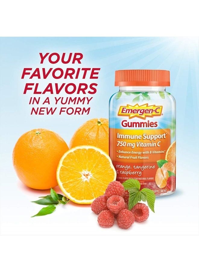 Emergen-C 750mg Vitamin C Gummies for Adults, Immunity Gummies with B Vitamins, Gluten Free, Orange, Tangerine and Raspberry Flavors - 45 Count  - Image 5