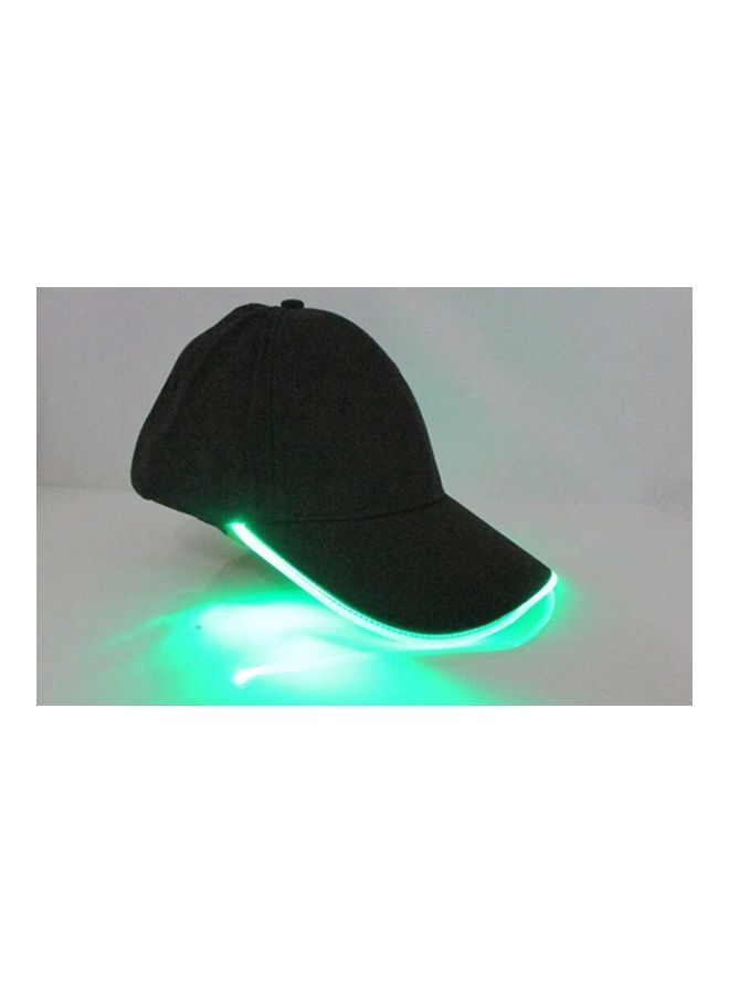 NIBEMINENT LED Light Glow Club Party Sports Athletic Black Fabric Travel Hat Cap Red 25*25*25cm - Image 1
