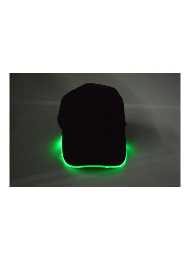 NIBEMINENT LED Light Glow Club Party Sports Athletic Black Fabric Travel Hat Cap Red 25*25*25cm - Image 2