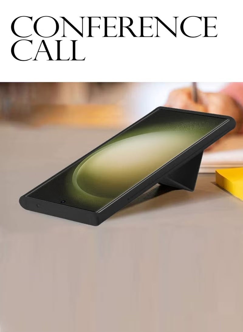 راكسوم جراب Samsung Galaxy S23 Ultra l غطاء مضاد للخدش مدمج بمسند لهاتف Samsung Galaxy S23 Ultra باللون الأسود - Image 2