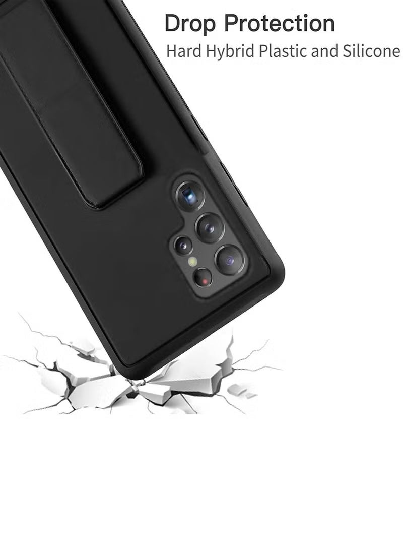 راكسوم جراب Samsung Galaxy S23 Ultra l غطاء مضاد للخدش مدمج بمسند لهاتف Samsung Galaxy S23 Ultra باللون الأسود - Image 3