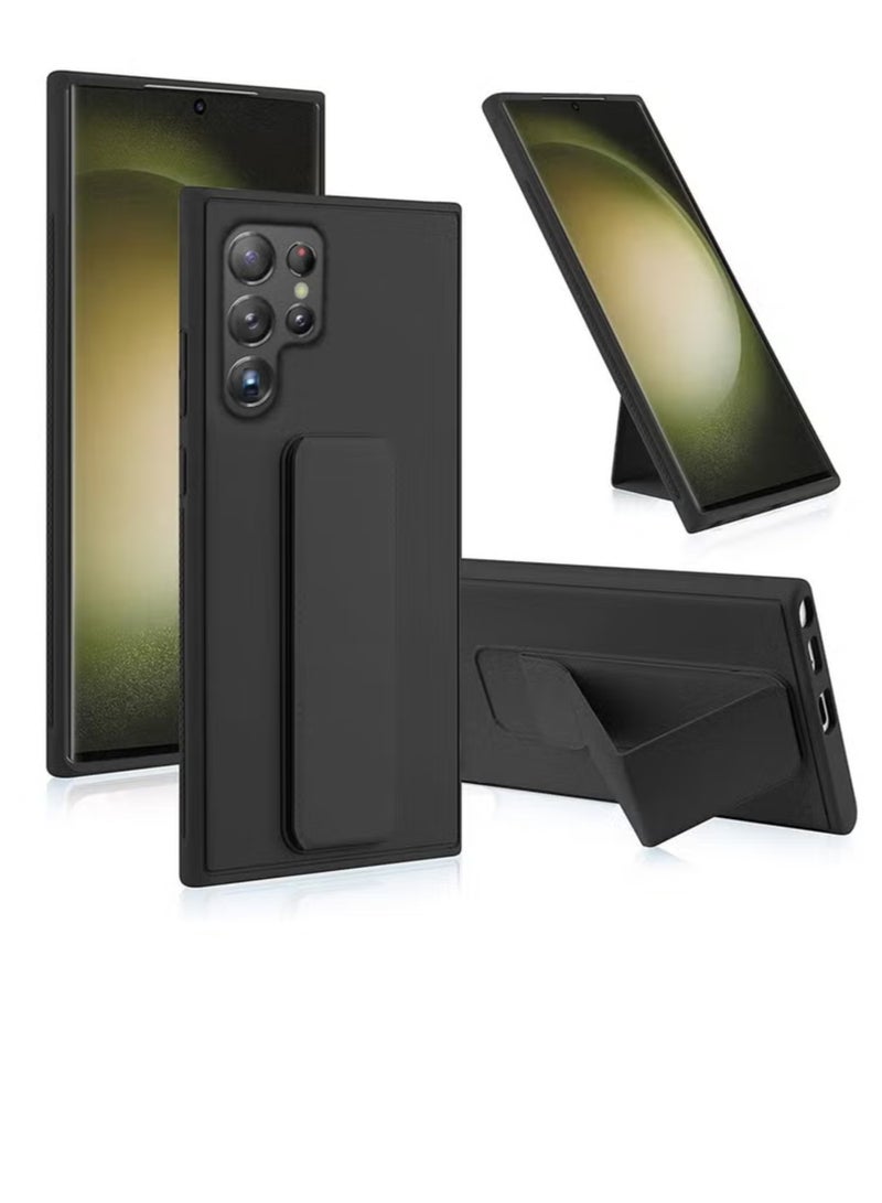 راكسوم جراب Samsung Galaxy S23 Ultra l غطاء مضاد للخدش مدمج بمسند لهاتف Samsung Galaxy S23 Ultra باللون الأسود - Image 1