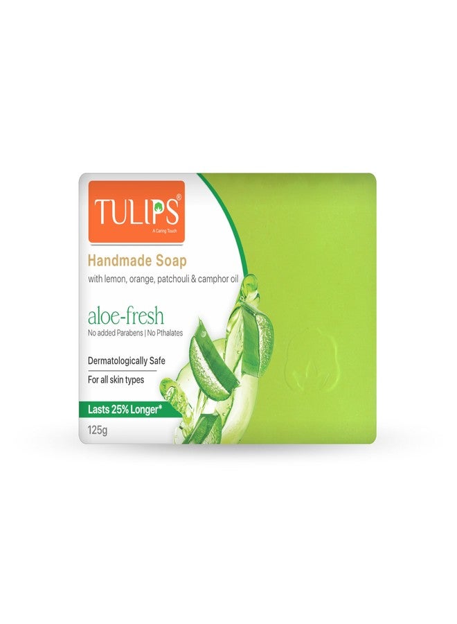 Tulips Handmade Bathing Bar Soap (Aloefresh) 125 g I No Added Paraben I For all skin type - Image 1